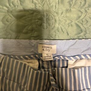 Crown & Ivy Light Blue and White Striped Trousers bin2